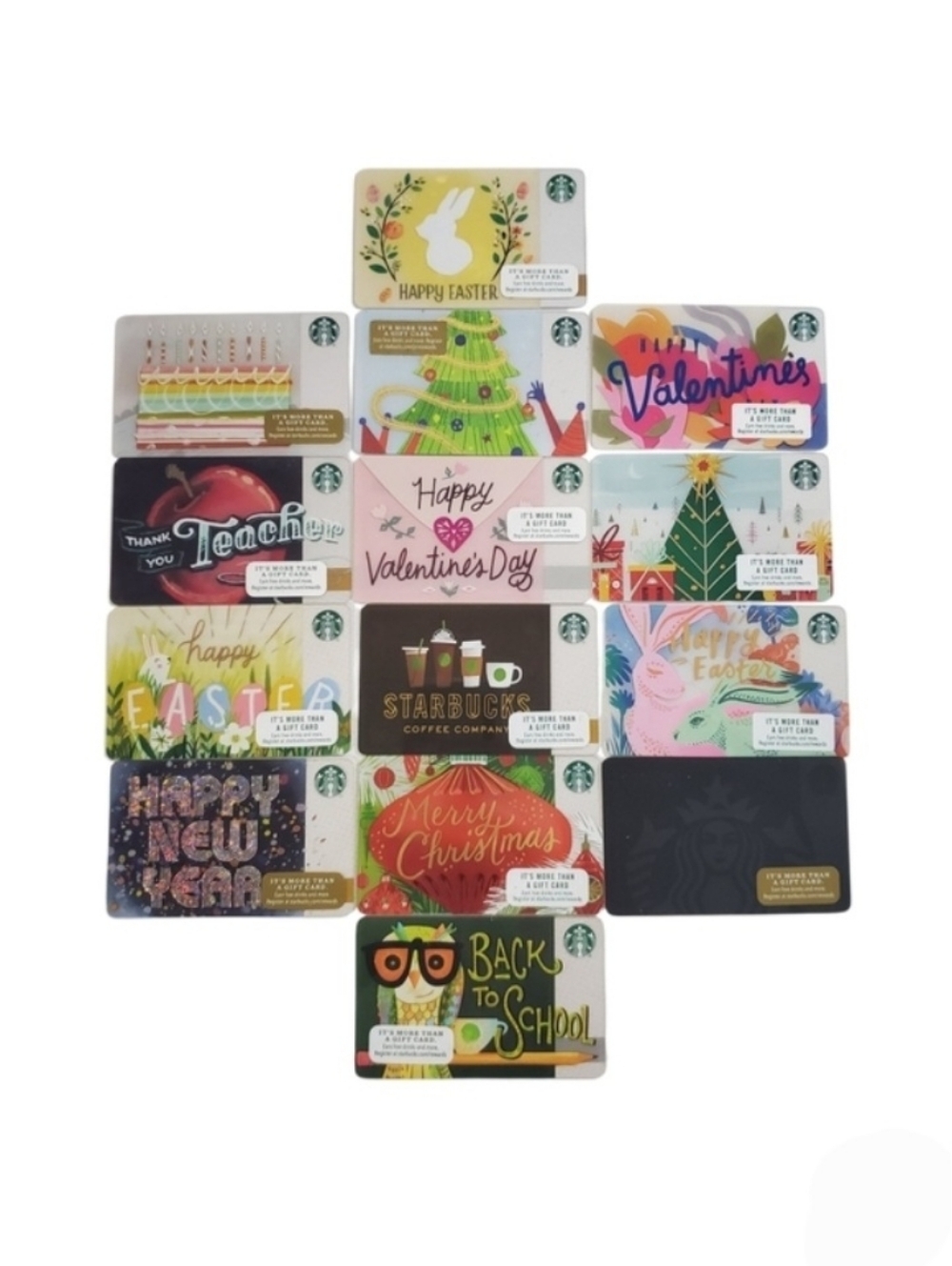 Starbucks 14 Gift Cards Collectible Empty No Monetary Value Set F